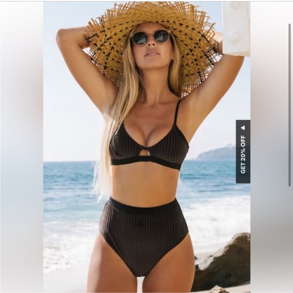 Cup She Dark Brown Smocked Bikini
